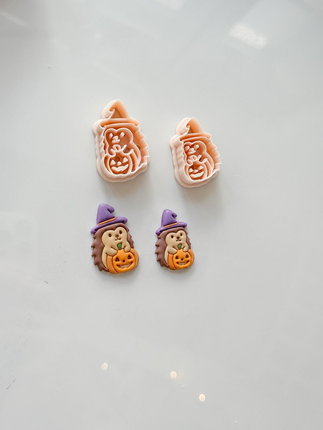 Witch Hedgehog Cutter: Pumpkin Halloween Character for Polymer Clay