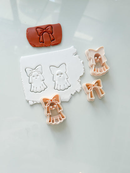 Bow Boo Cutter: Ribbon Ghost Shape for Polymer Clay