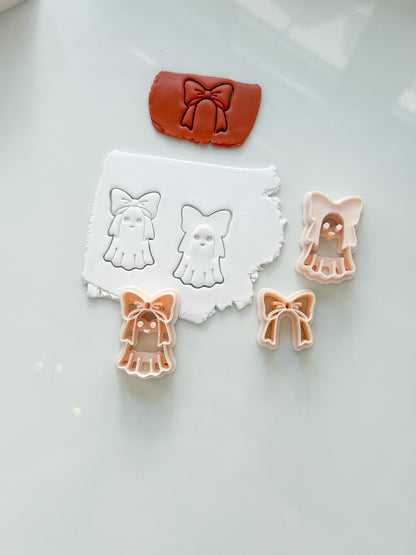 Bow Boo Cutter: Ribbon Ghost Shape for Polymer Clay
