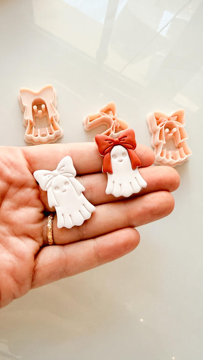 Bow Boo Cutter: Ribbon Ghost Shape for Polymer Clay
