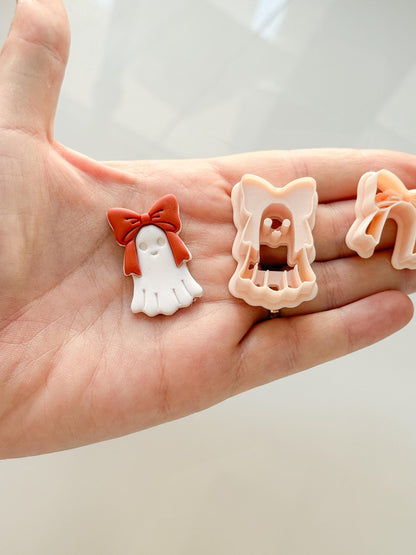 Bow Boo Cutter: Ribbon Ghost Shape for Polymer Clay