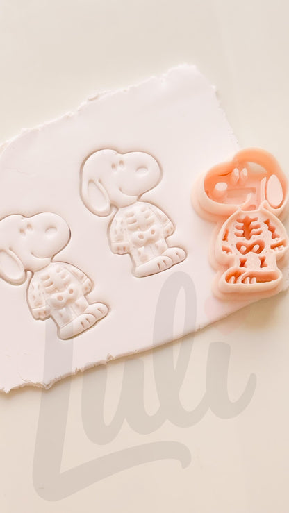 Charlie's Dog Cutter: Skeleton Halloween Character for Polymer Clay