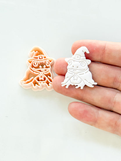 Witch Frog Cutter: Halloween Amphibian Character for Polymer Clay