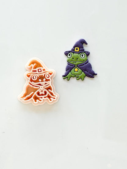 Witch Frog Cutter: Halloween Amphibian Character for Polymer Clay