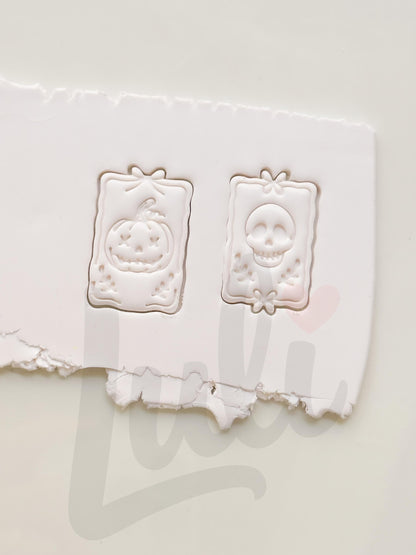 Haunted Frame Cutters: Pumpkin Skull Designs for Polymer Clay