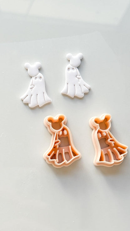 Mouse Balloon Ghost Cutter: Floating Halloween Character for Polymer Clay