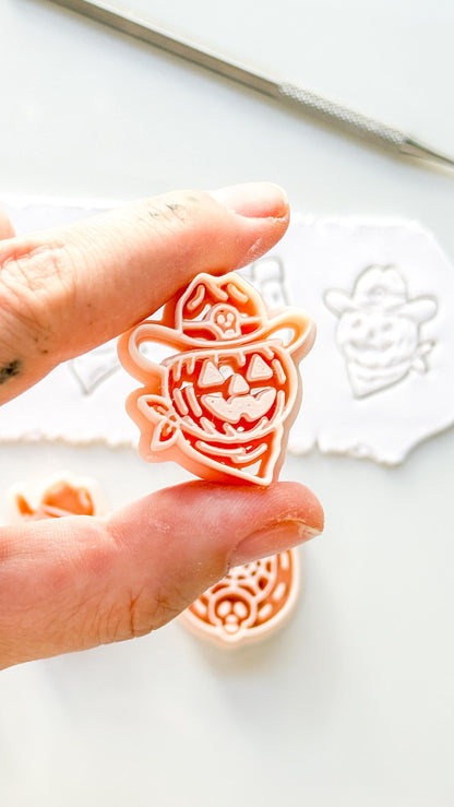 Western Halloween Cutter Set: Cowboy Spooky Designs for Polymer Clay