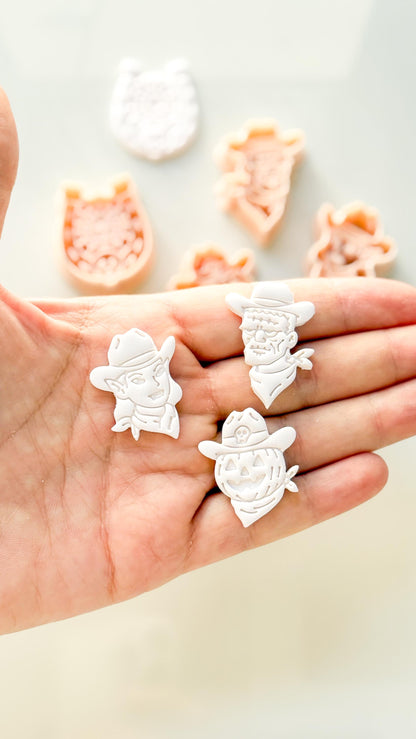 Western Halloween Cutter Set: Cowboy Spooky Designs for Polymer Clay