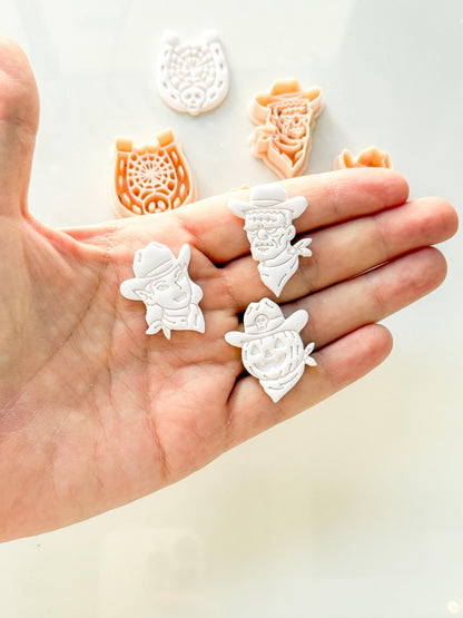 Western Halloween Cutter Set: Cowboy Spooky Designs for Polymer Clay