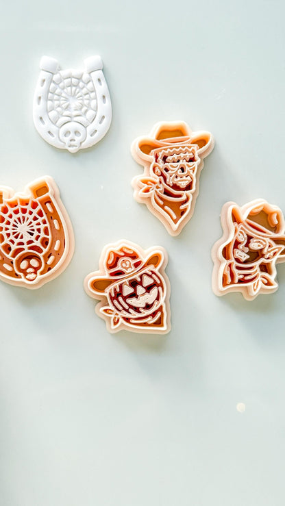 Western Halloween Cutter Set: Cowboy Spooky Designs for Polymer Clay