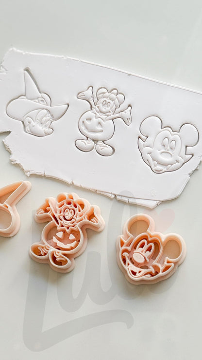 Halloween Mouse Set Cutter: Witch Vampire Pumpkin Characters for Polymer Clay