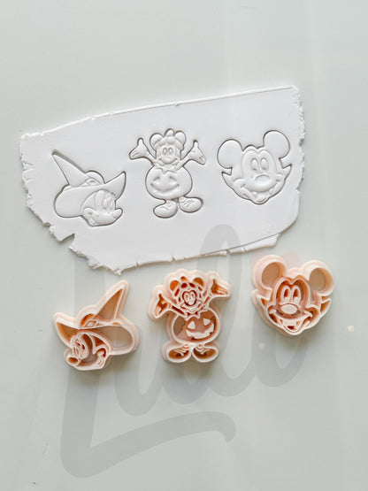 Halloween Mouse Set Cutter: Witch Vampire Pumpkin Characters for Polymer Clay