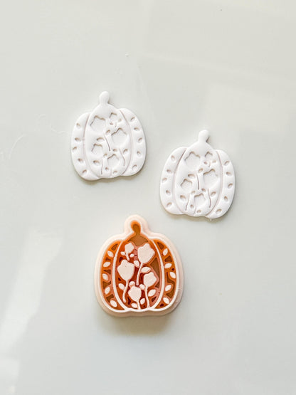 Bloomed Pumpkin Cutter: Floral Autumn Jack O Lantern for Polymer Clay
