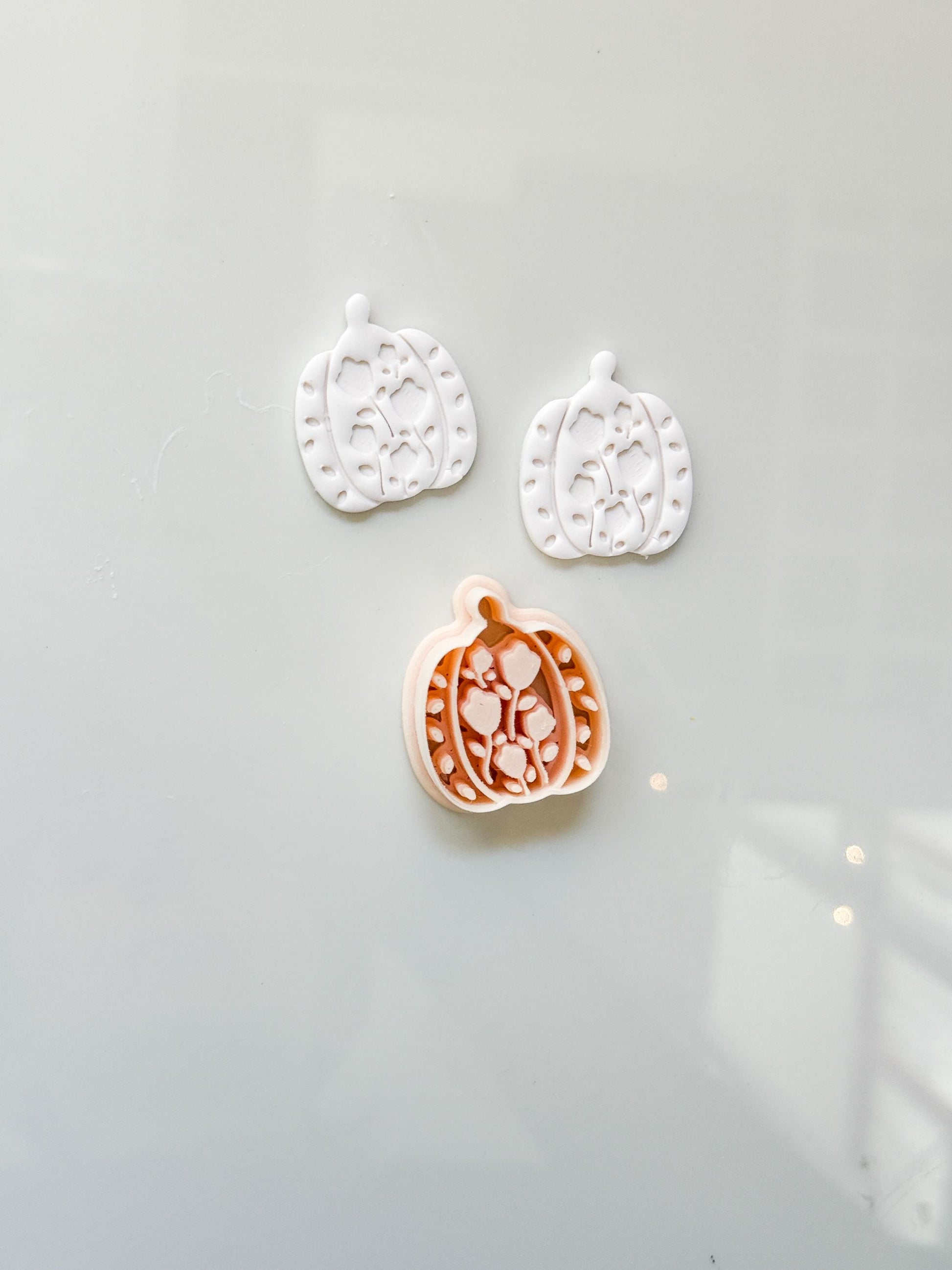 Bloomed Pumpkin Cutter: Floral Autumn Jack O Lantern for Polymer Clay