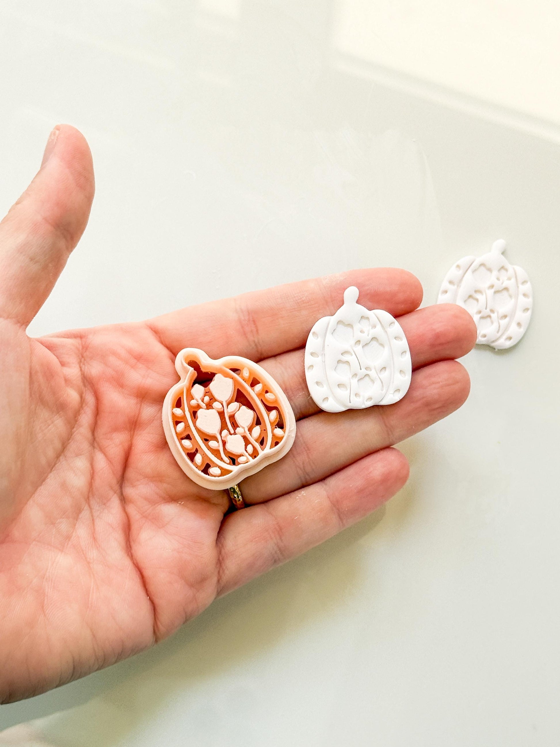 Bloomed Pumpkin Cutter: Floral Autumn Jack O Lantern for Polymer Clay