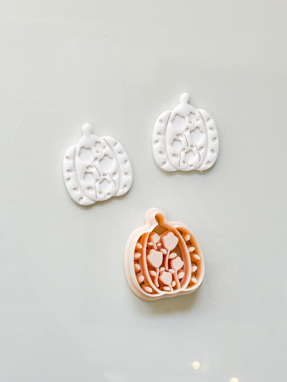 Bloomed Pumpkin Cutter: Floral Autumn Jack O Lantern for Polymer Clay