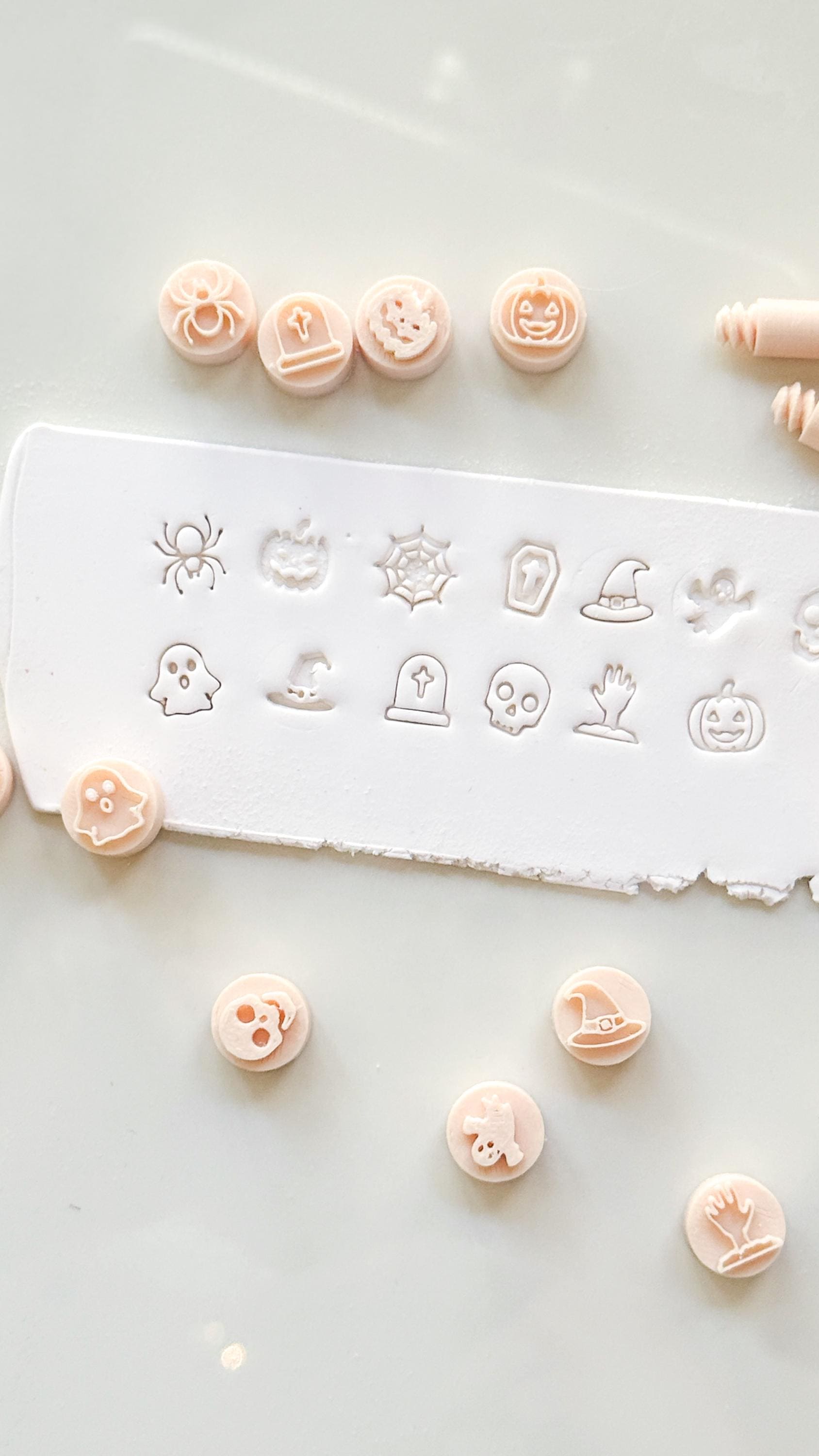 Halloween Stamp Set: Mini Spooky Motifs for Polymer Clay