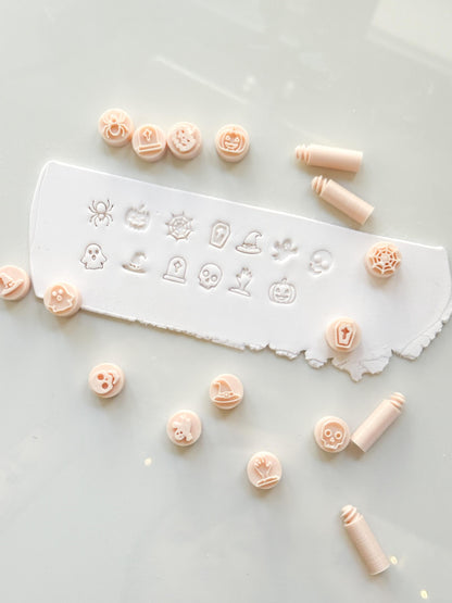 Halloween Stamp Set: Mini Spooky Motifs for Polymer Clay
