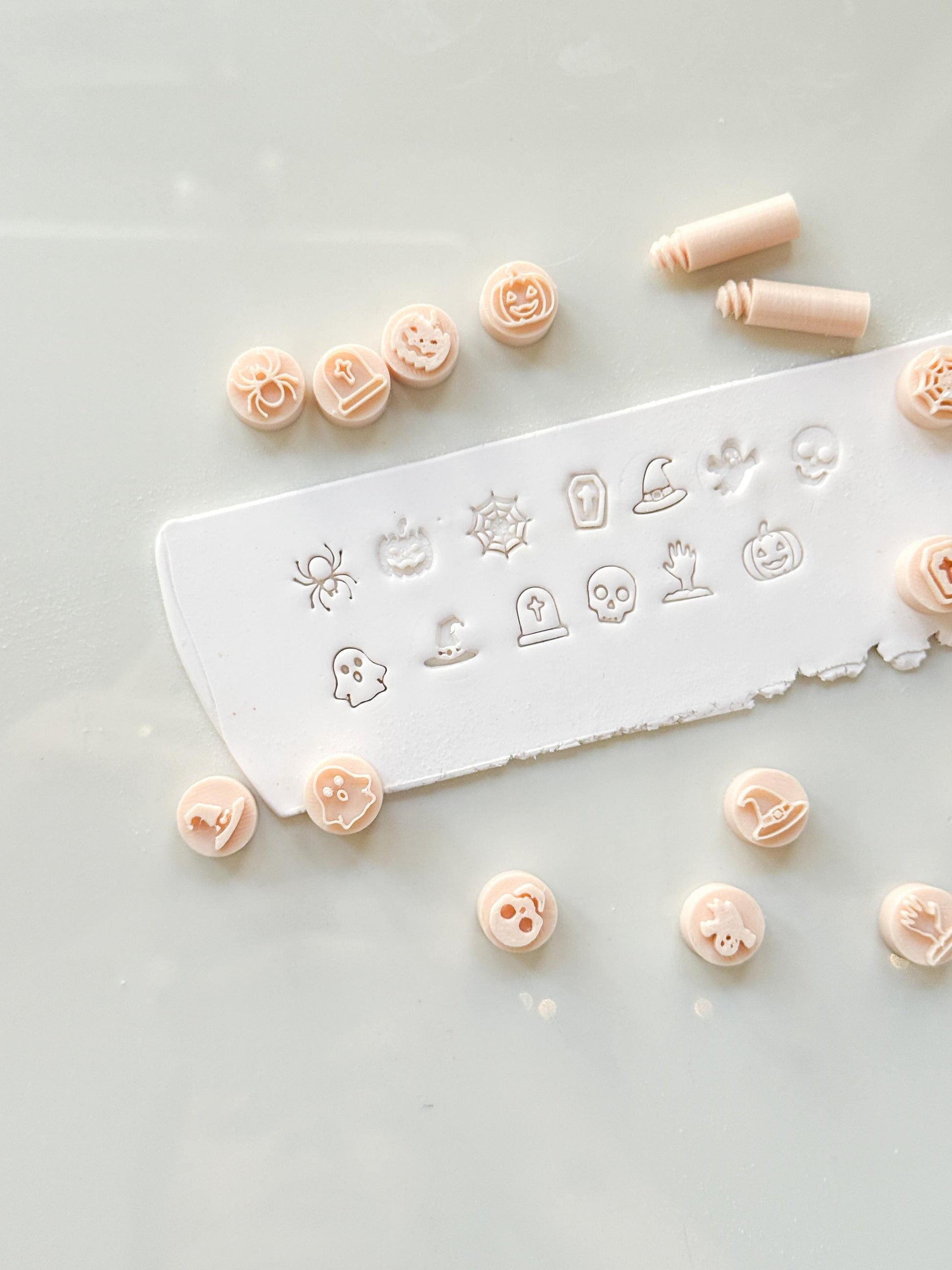 Halloween Stamp Set: Mini Spooky Motifs for Polymer Clay