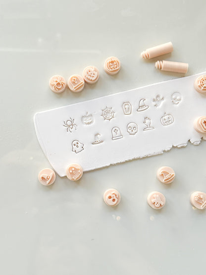 Halloween Stamp Set: Mini Spooky Motifs for Polymer Clay
