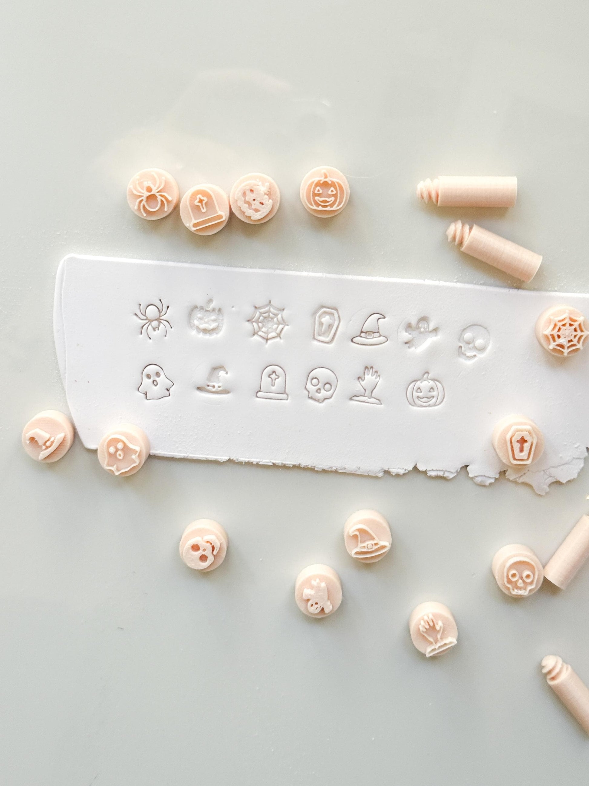 Halloween Stamp Set: Mini Spooky Motifs for Polymer Clay