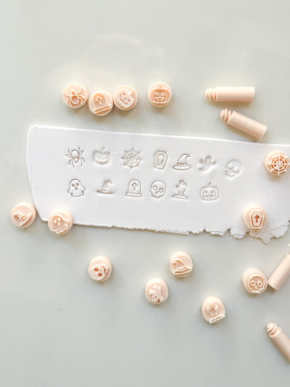 Halloween Stamp Set: Mini Spooky Motifs for Polymer Clay