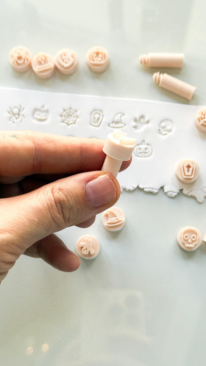 Halloween Stamp Set: Mini Spooky Motifs for Polymer Clay