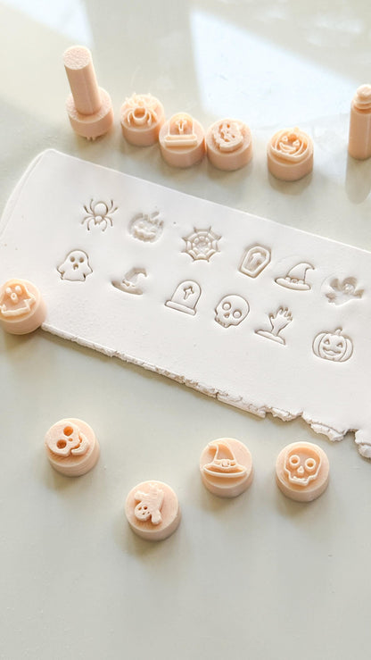 Halloween Stamp Set: Mini Spooky Motifs for Polymer Clay