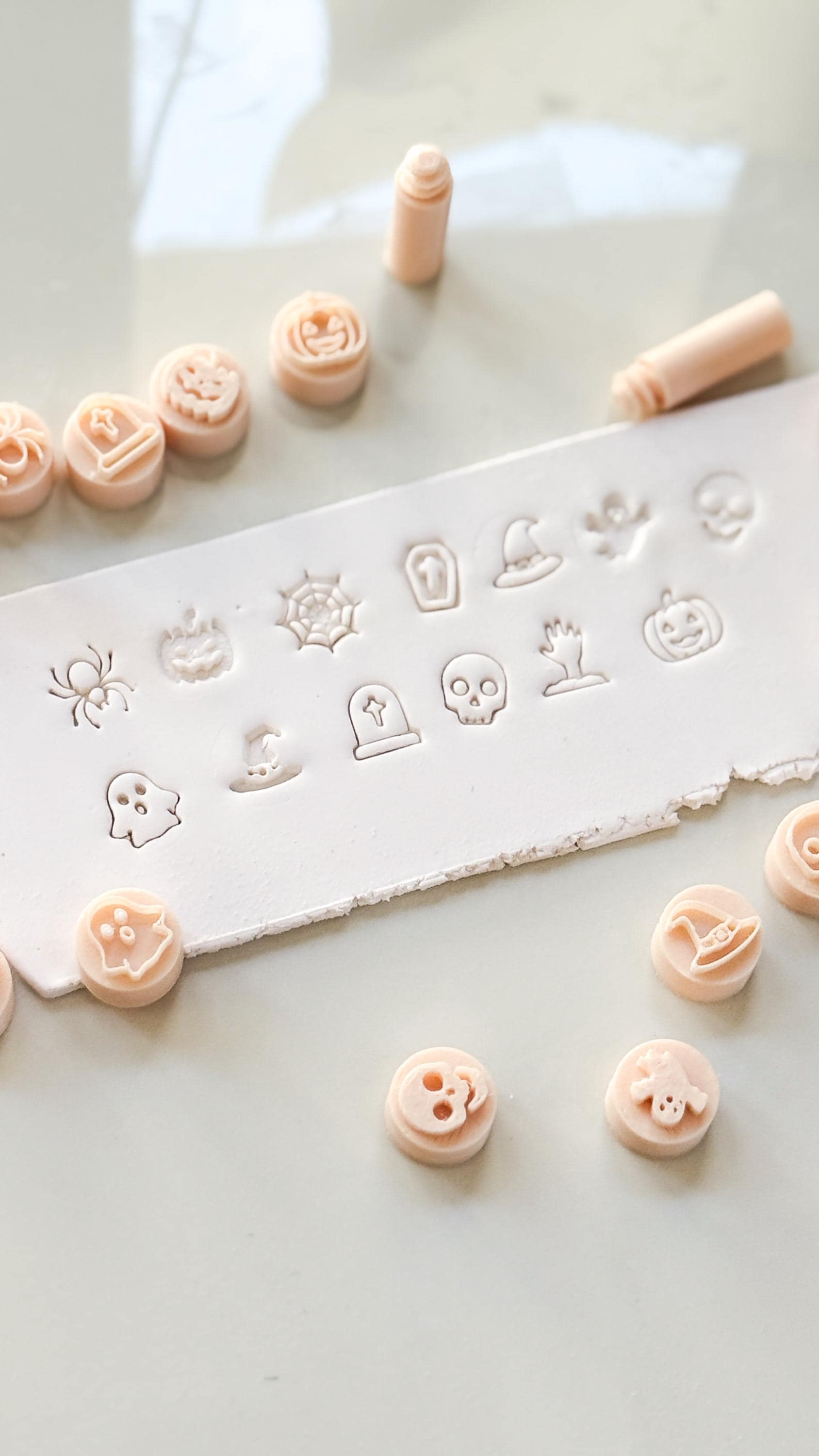 Halloween Stamp Set: Mini Spooky Motifs for Polymer Clay
