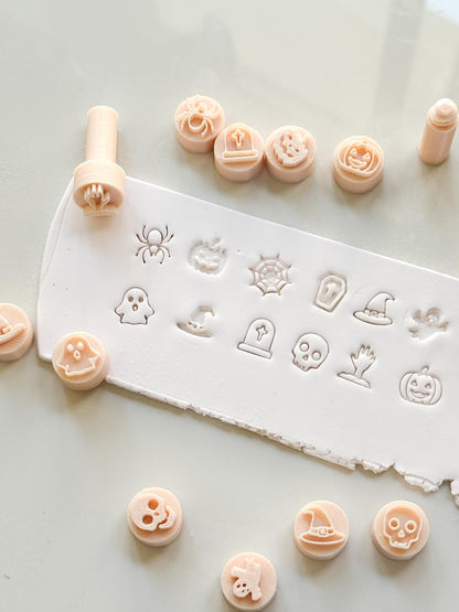 Halloween Stamp Set: Mini Spooky Motifs for Polymer Clay