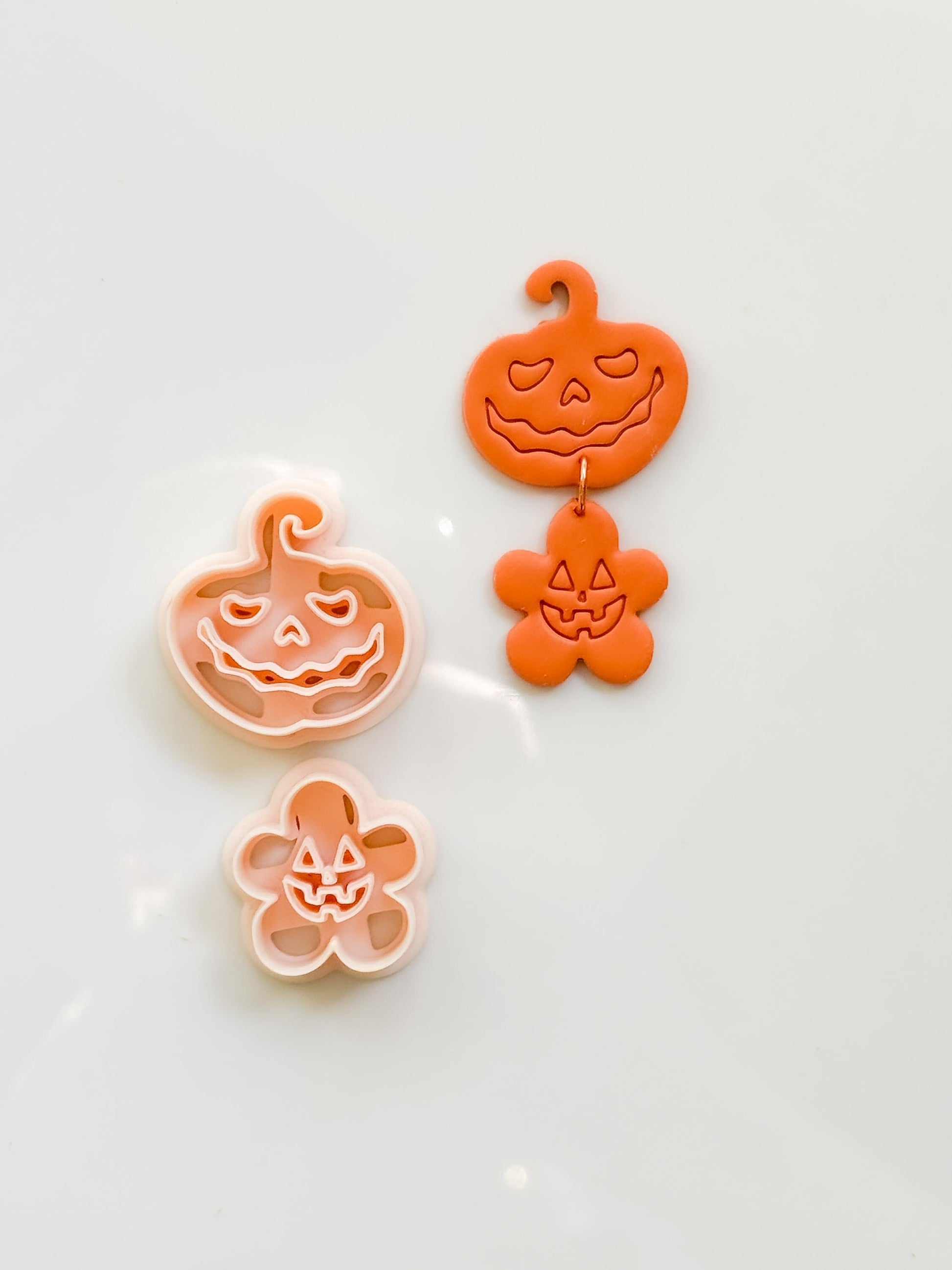 Haunted Harvest Set Cutter: Jack O'Lantern Dangle Shapes for Polymer Clay