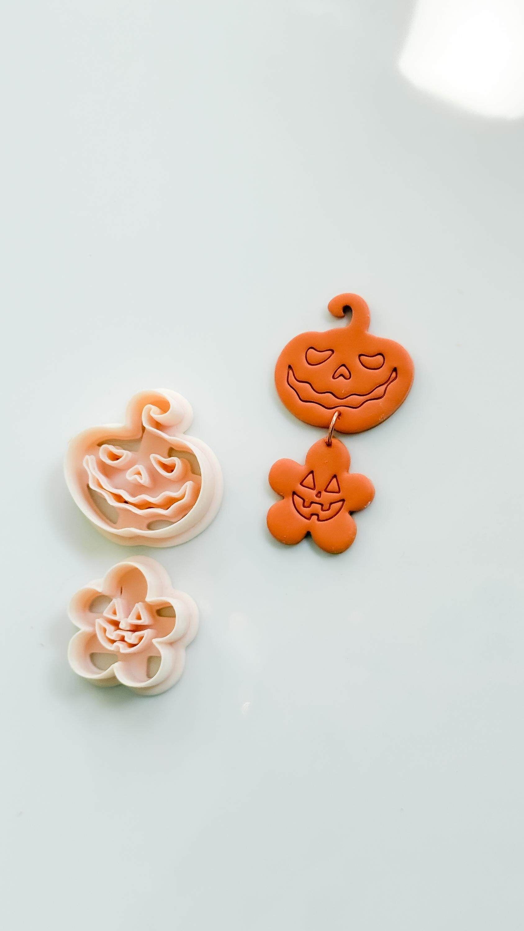 Haunted Harvest Set Cutter: Jack O'Lantern Dangle Shapes for Polymer Clay