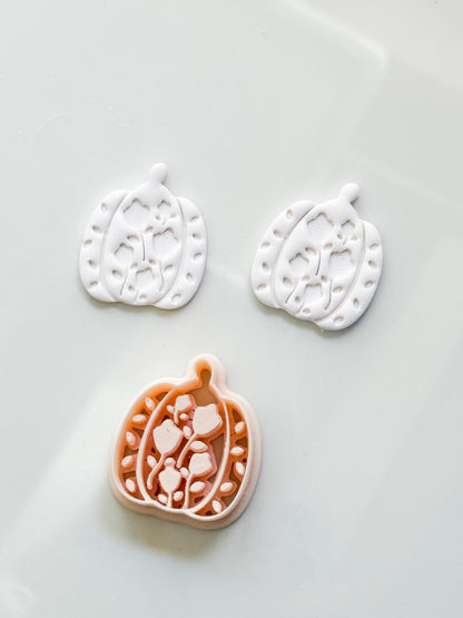 Bloomed Pumpkin Cutter: Floral Autumn Jack O Lantern for Polymer Clay