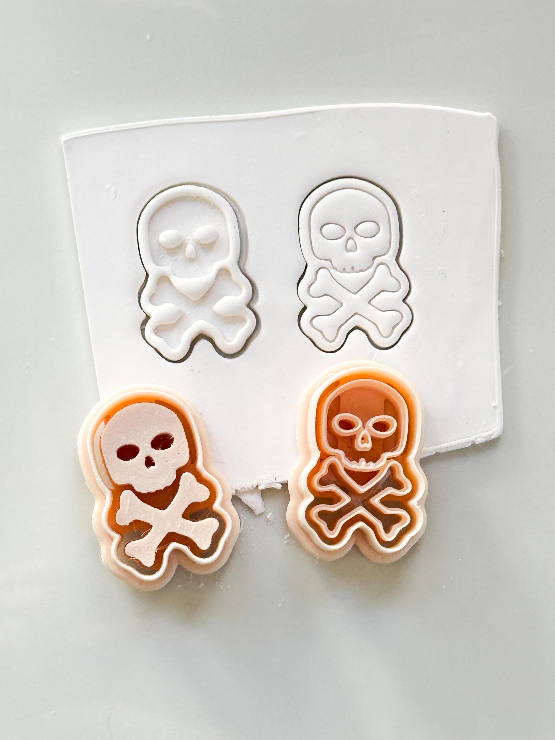 Skull and Bones Cutter Set: Crossbones Halloween Shapes for Polymer Clay