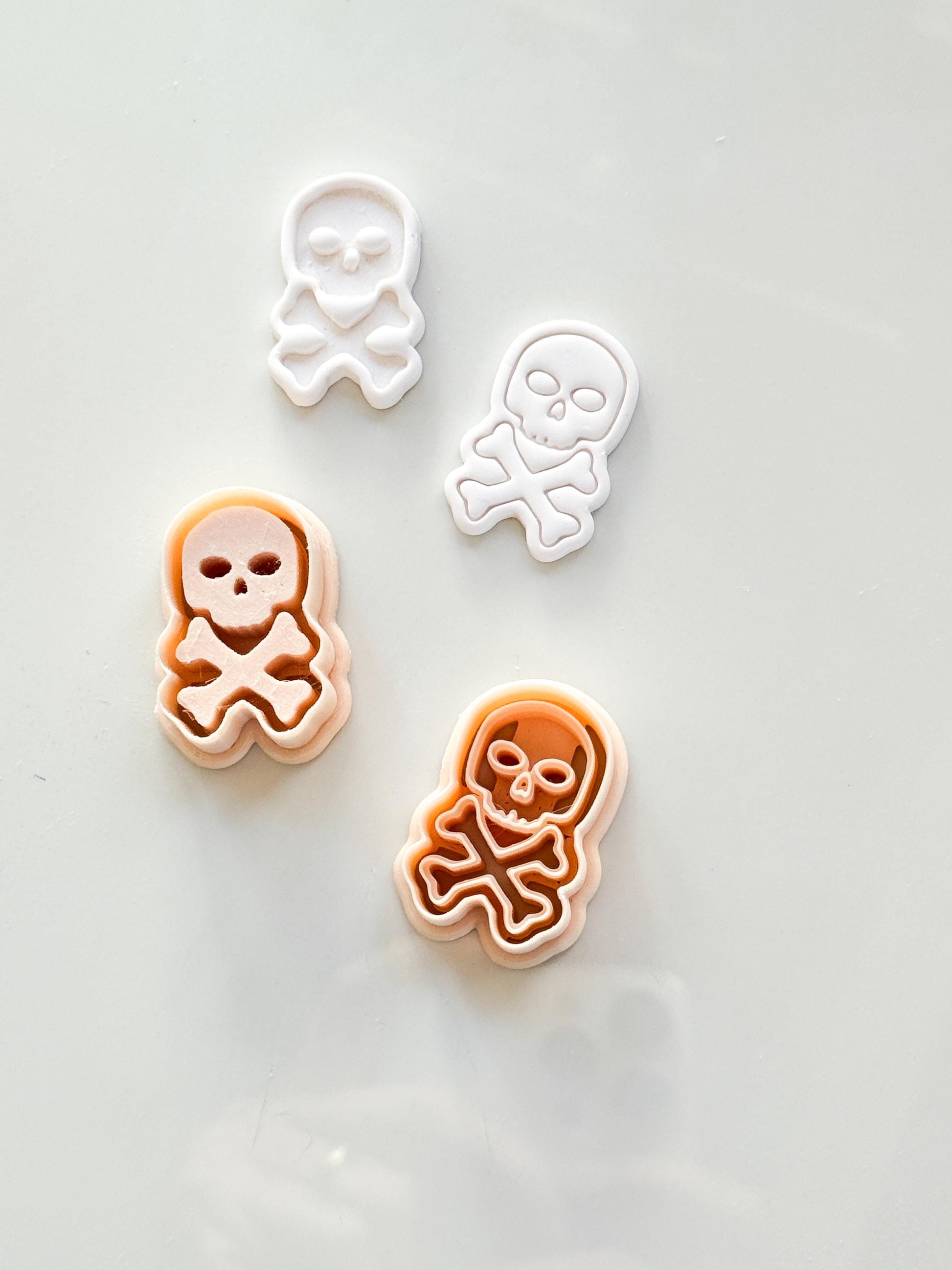 Skull and Bones Cutter Set: Crossbones Halloween Shapes for Polymer Clay