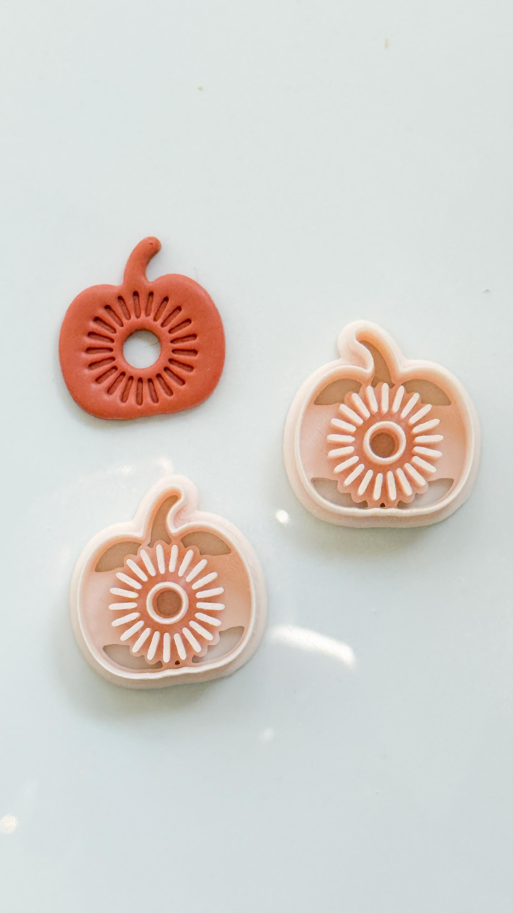 Pumpkin Blossom Cutter: Floral Pumpkin Dangle for Polymer Clay