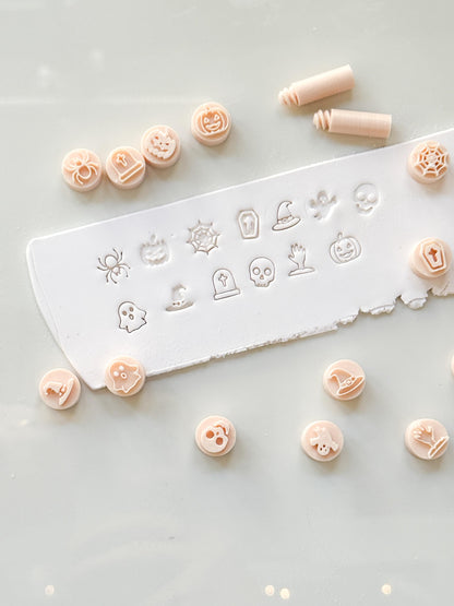 Halloween Stamp Set: Mini Spooky Motifs for Polymer Clay