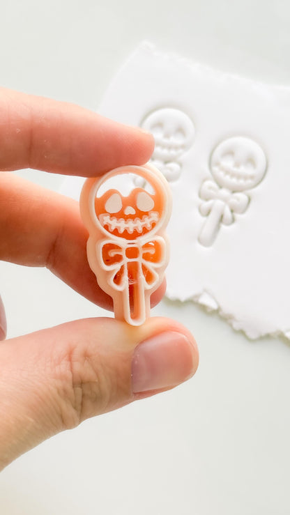 Jack Candy Cutter: Skull Lollipop Halloween Shape for Polymer Clay
