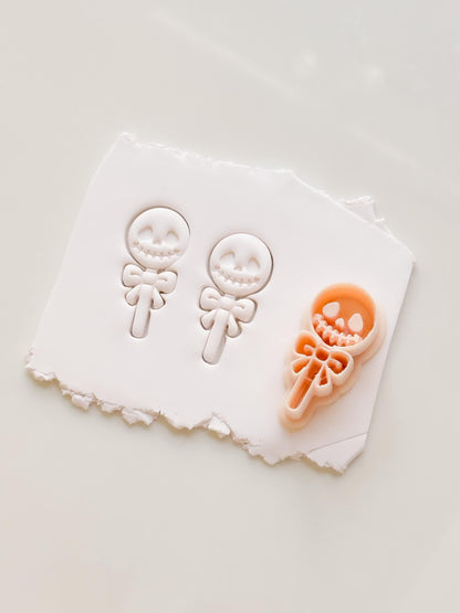 Jack Candy Cutter: Skull Lollipop Halloween Shape for Polymer Clay