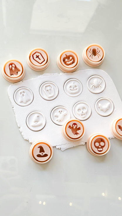 Haunted Seals Cutter Set: Halloween Icon Shapes for Polymer Clay