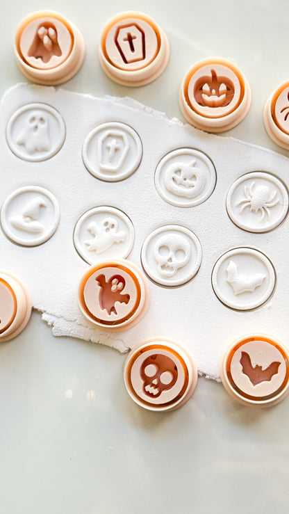 Haunted Seals Cutter Set: Halloween Icon Shapes for Polymer Clay