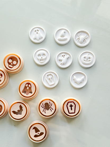 Haunted Seals Cutter Set: Halloween Icon Shapes for Polymer Clay