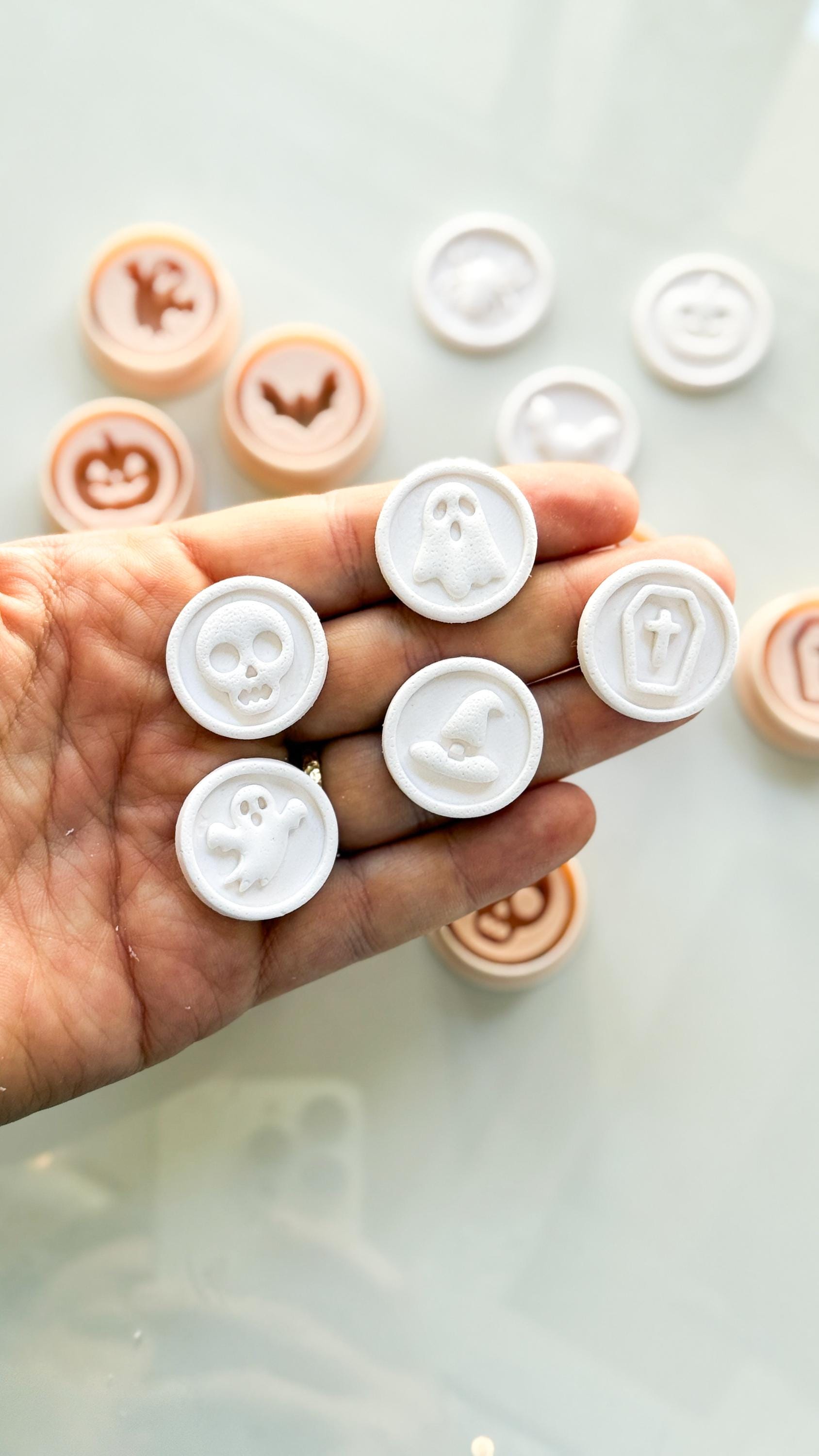 Haunted Seals Cutter Set: Halloween Icon Shapes for Polymer Clay