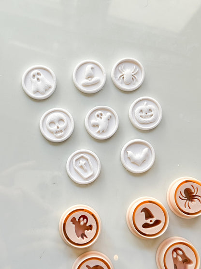 Haunted Seals Cutter Set: Halloween Icon Shapes for Polymer Clay