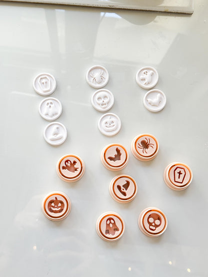 Haunted Seals Cutter Set: Halloween Icon Shapes for Polymer Clay