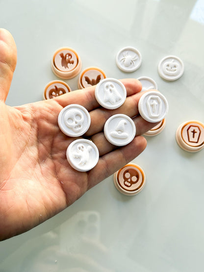 Haunted Seals Cutter Set: Halloween Icon Shapes for Polymer Clay