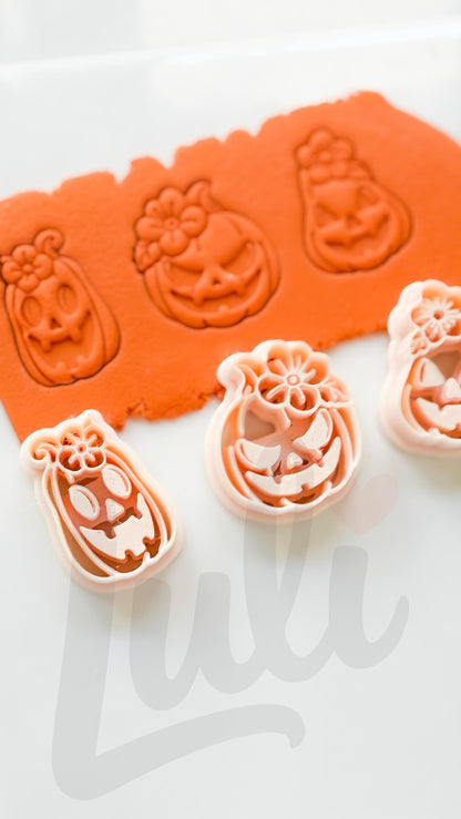 Floral Pumpkins Cutter: Flower Jack O Lantern Design for Polymer Clay