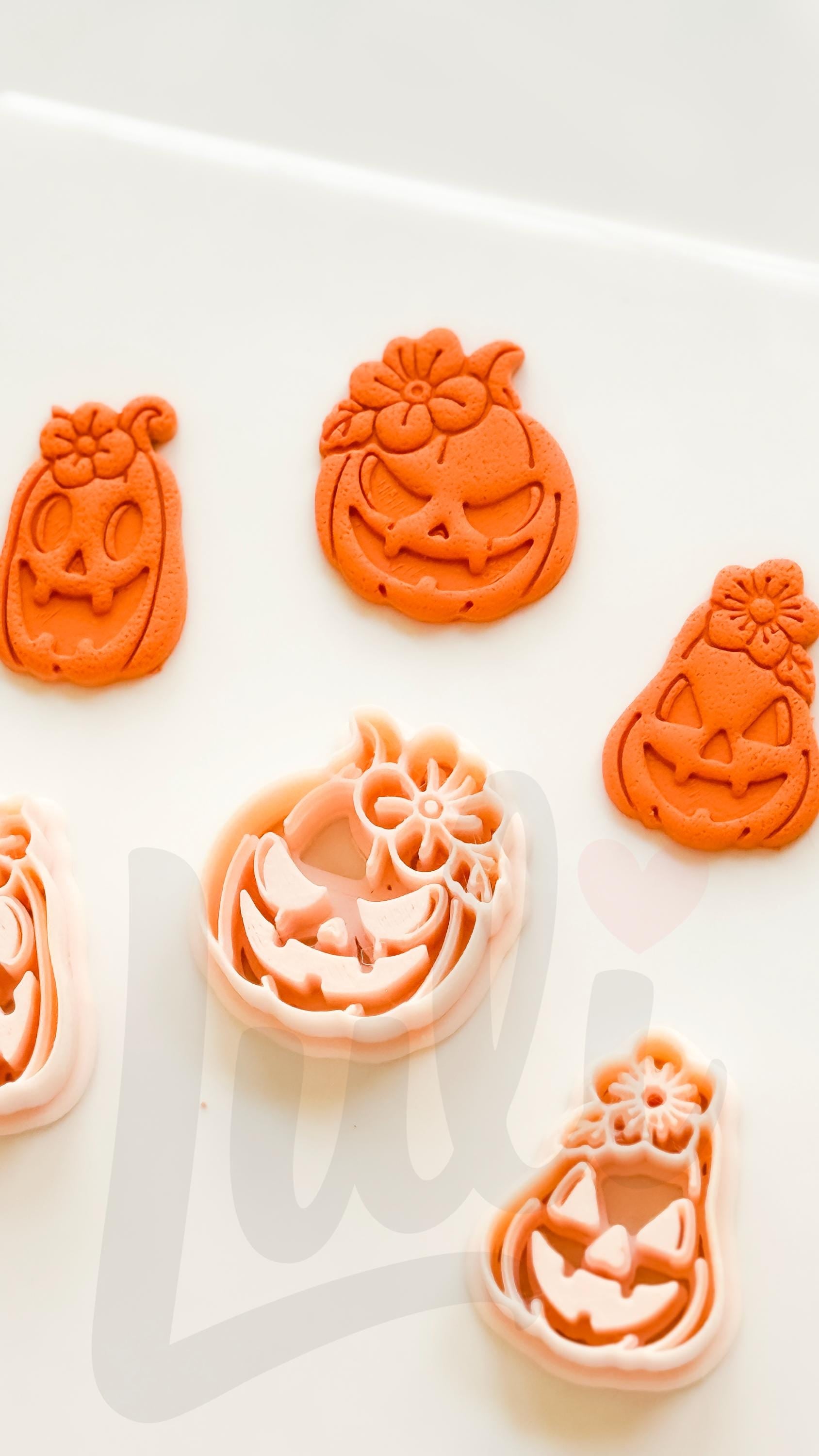 Floral Pumpkins Cutter: Flower Jack O Lantern Design for Polymer Clay