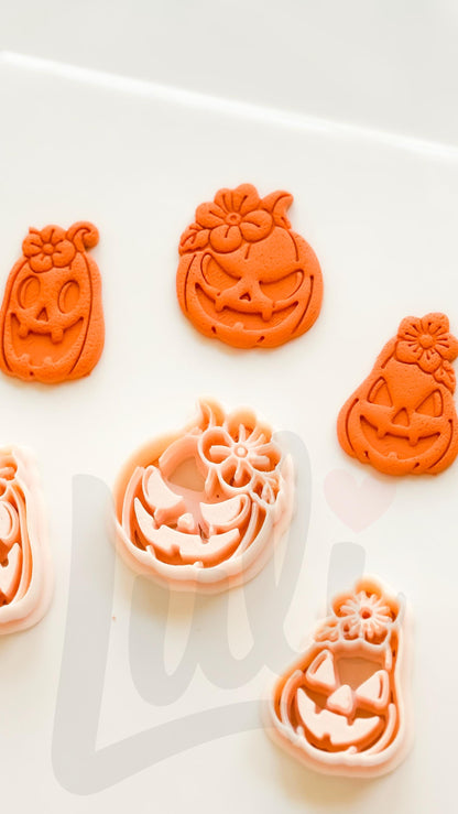 Floral Pumpkins Cutter: Flower Jack O Lantern Design for Polymer Clay
