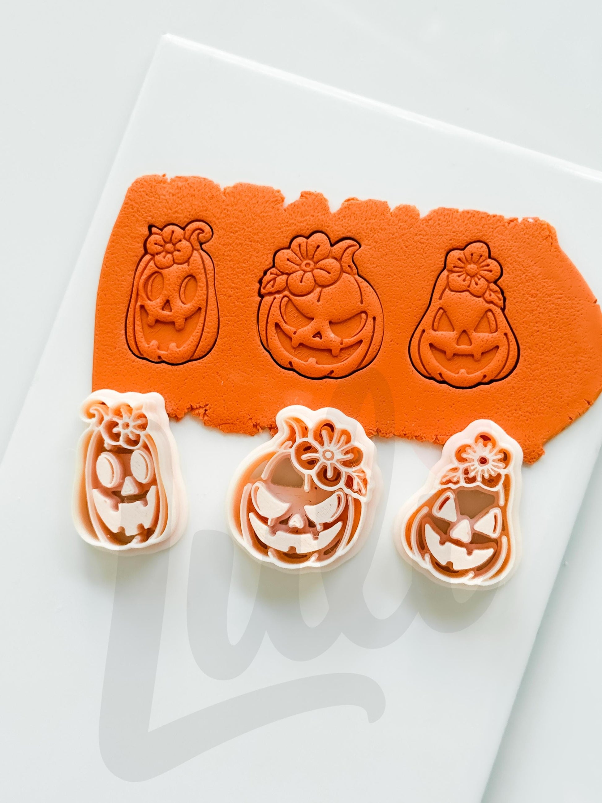 Floral Pumpkins Cutter: Flower Jack O Lantern Design for Polymer Clay